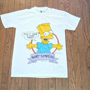 1990 Simpsons Bart 'Dont have a Cow Man'' T-Shirt Made in USA Single Stitch - Si